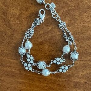 Elegant “Brighton” Silver Beaded Bracelet